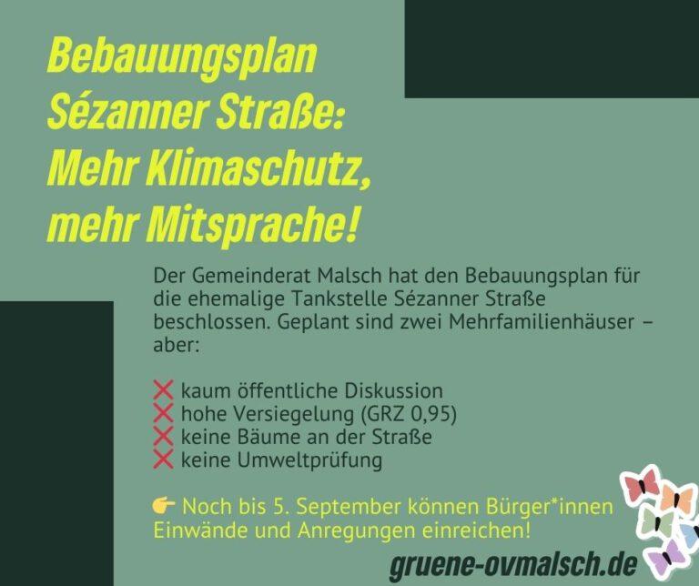 Bebauungsplan Sézanner Straße – zu wenig Klimaschutz, zu wenig öffentliche Diskussion?