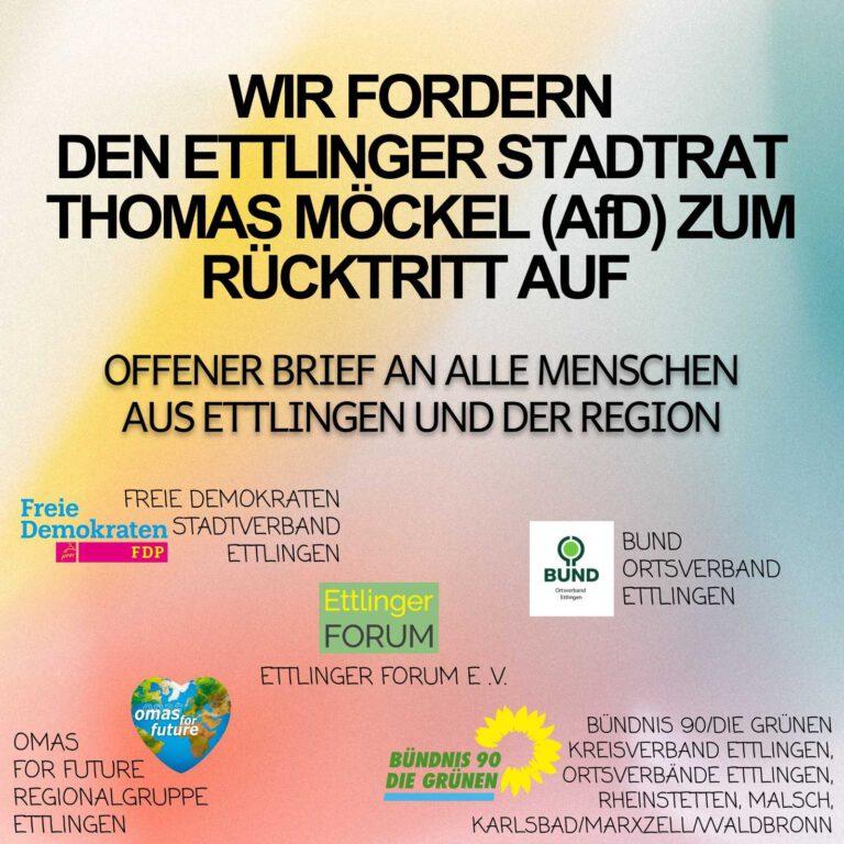 Aus aktuellem Anlass – „Ettlinger AfD rückt nach rechts: Gemeinderat Möckel bei Treffen mit Rechtsextremen“ (BNN 24.7.2025) – hat ein überparteiliches Bündnis aus Ettlinger Parteien und Organisationen einen offenen Brief verfasst: