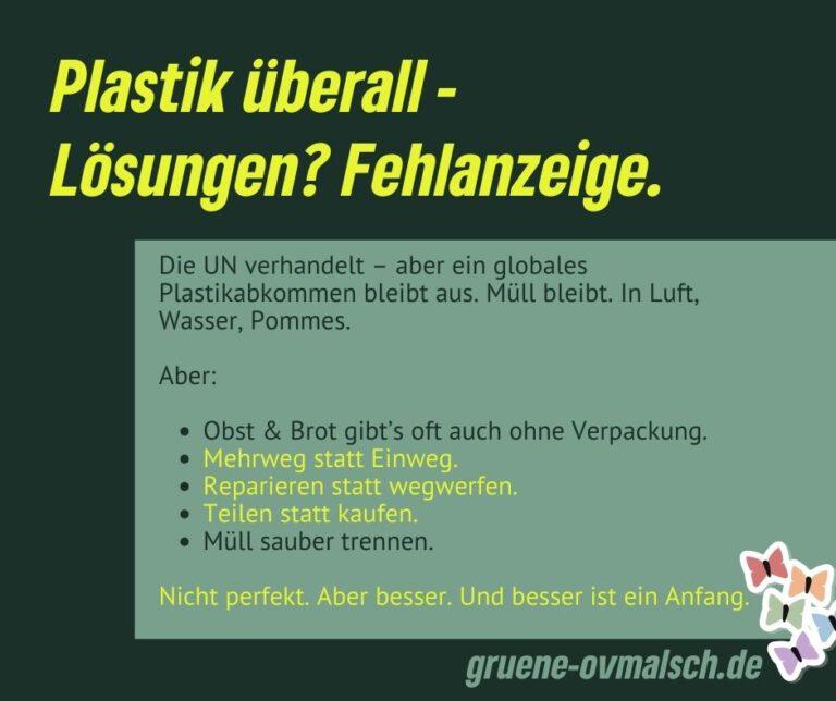 Plastik überall – nur Lösungen sind Mangelware