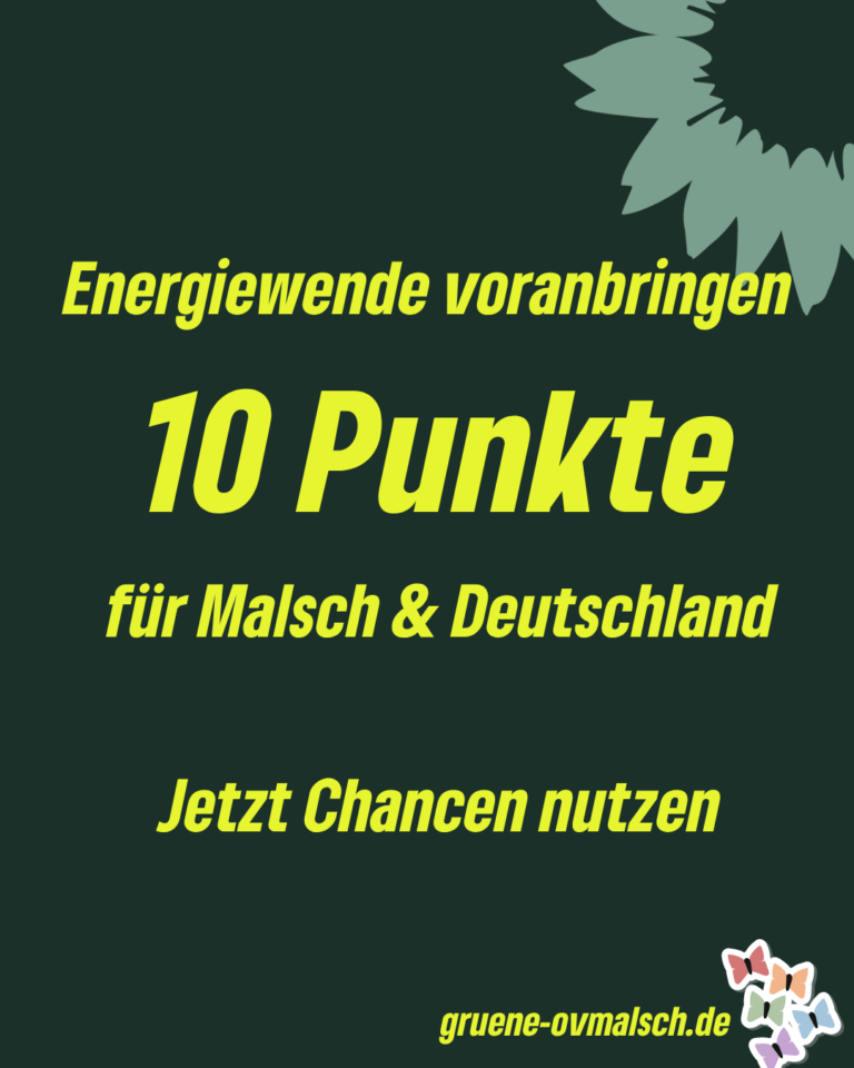 Energiewende voranbringen – auch in Malsch die Chancen nutzen